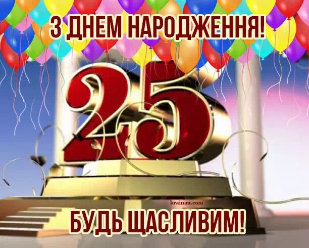 Найкращі привітання з 25-річчям для хлопця
