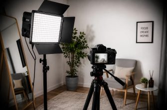 LED панель та камера в домашній студії