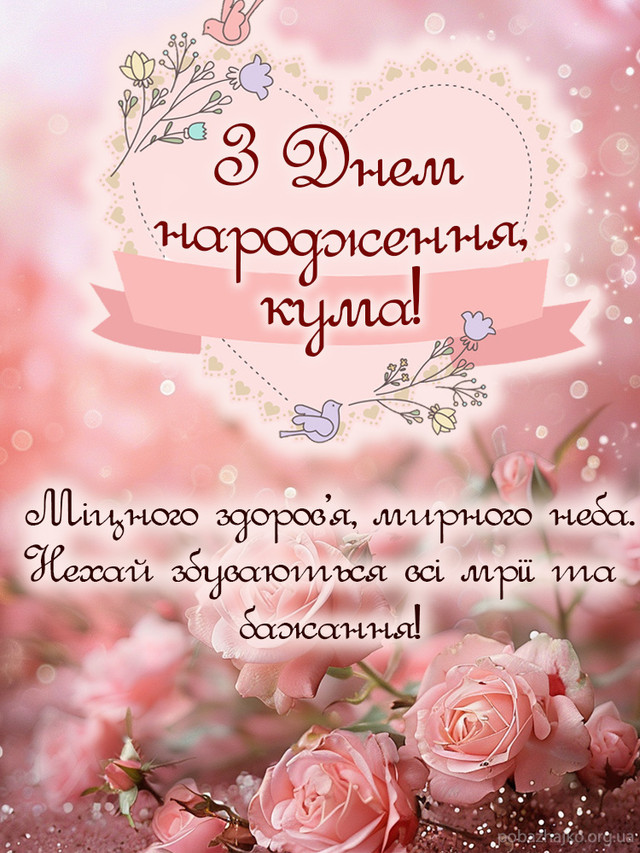 Привітання з Днем народження куму