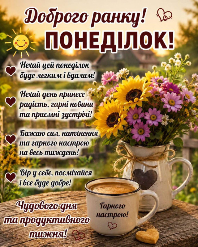 Доброго ранку, понеділок