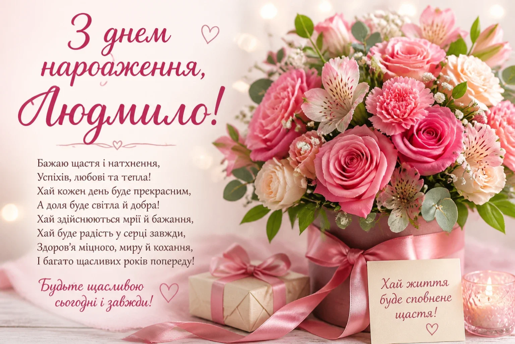 Привітання з Днем народження Людмили