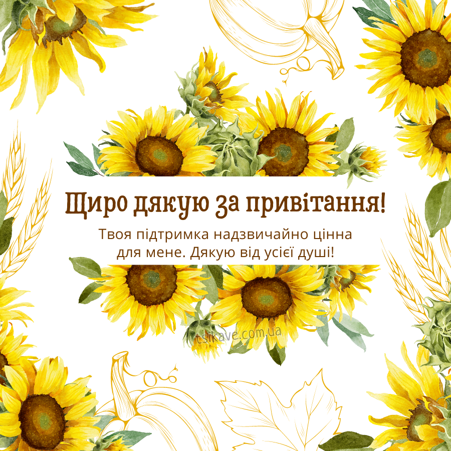 Щиро дякую за привітання, мирного неба