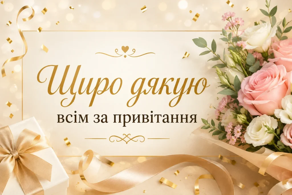 Щиро дякую за привітання, мирного неба