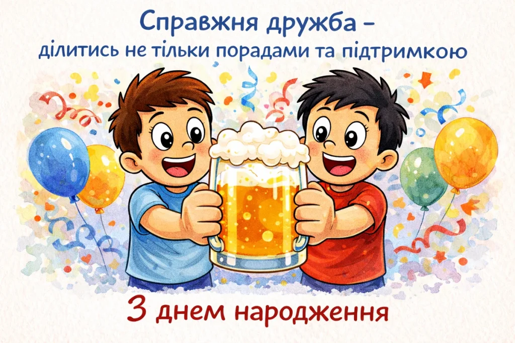 Привітання з Днем народження другу