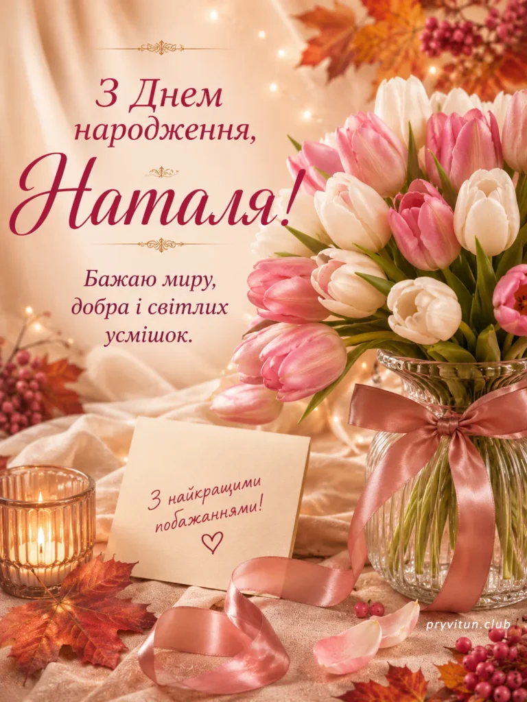Привітання з Днем народження Наталії