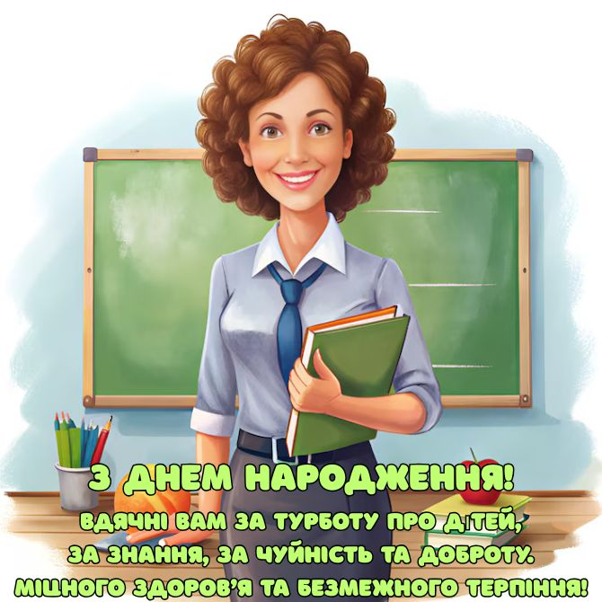 Привітання з Днем народження вчительці