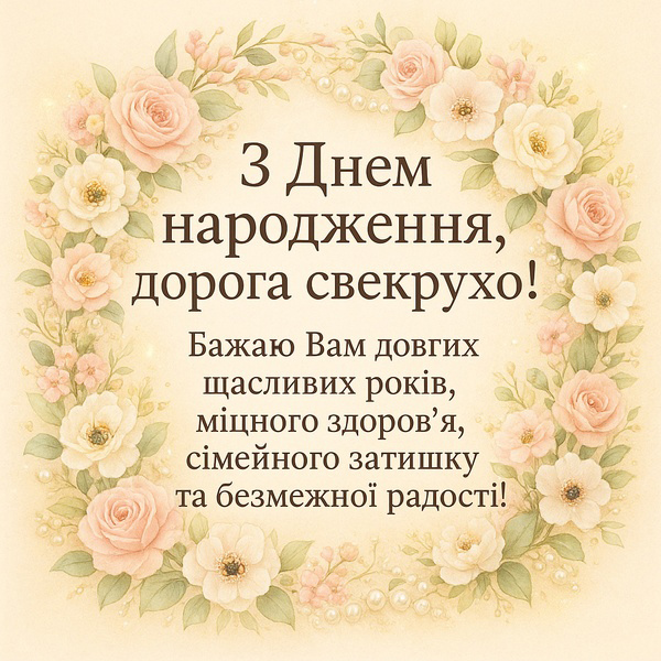 Привітання з Днем народження свекрусі