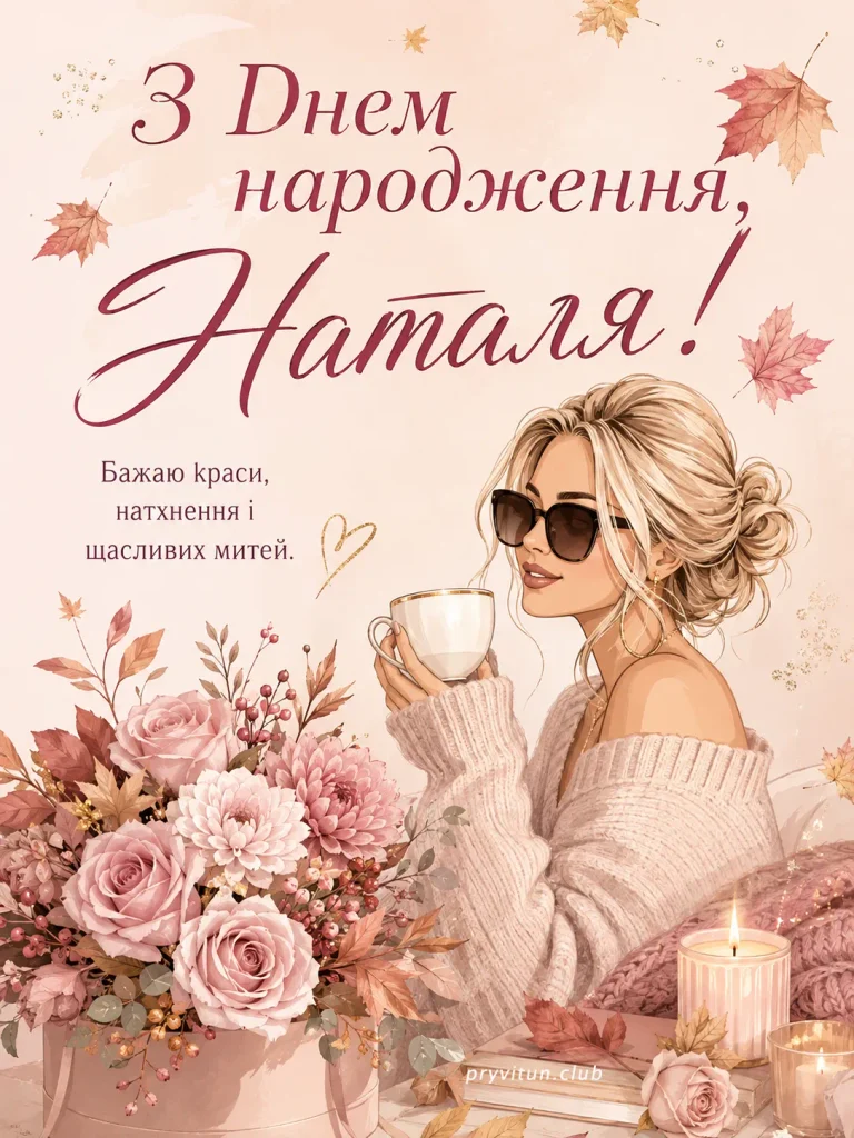 Привітання з Днем народження Наталії