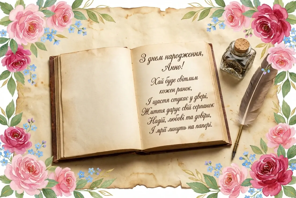 Привітання з днем народження Анни