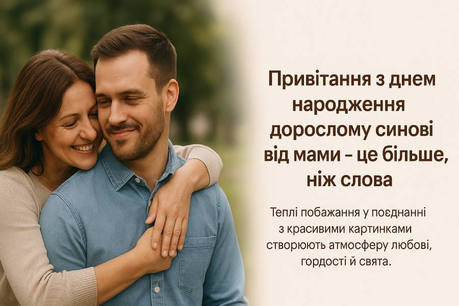 Зворушливі привітання з Днем народження сину від мами